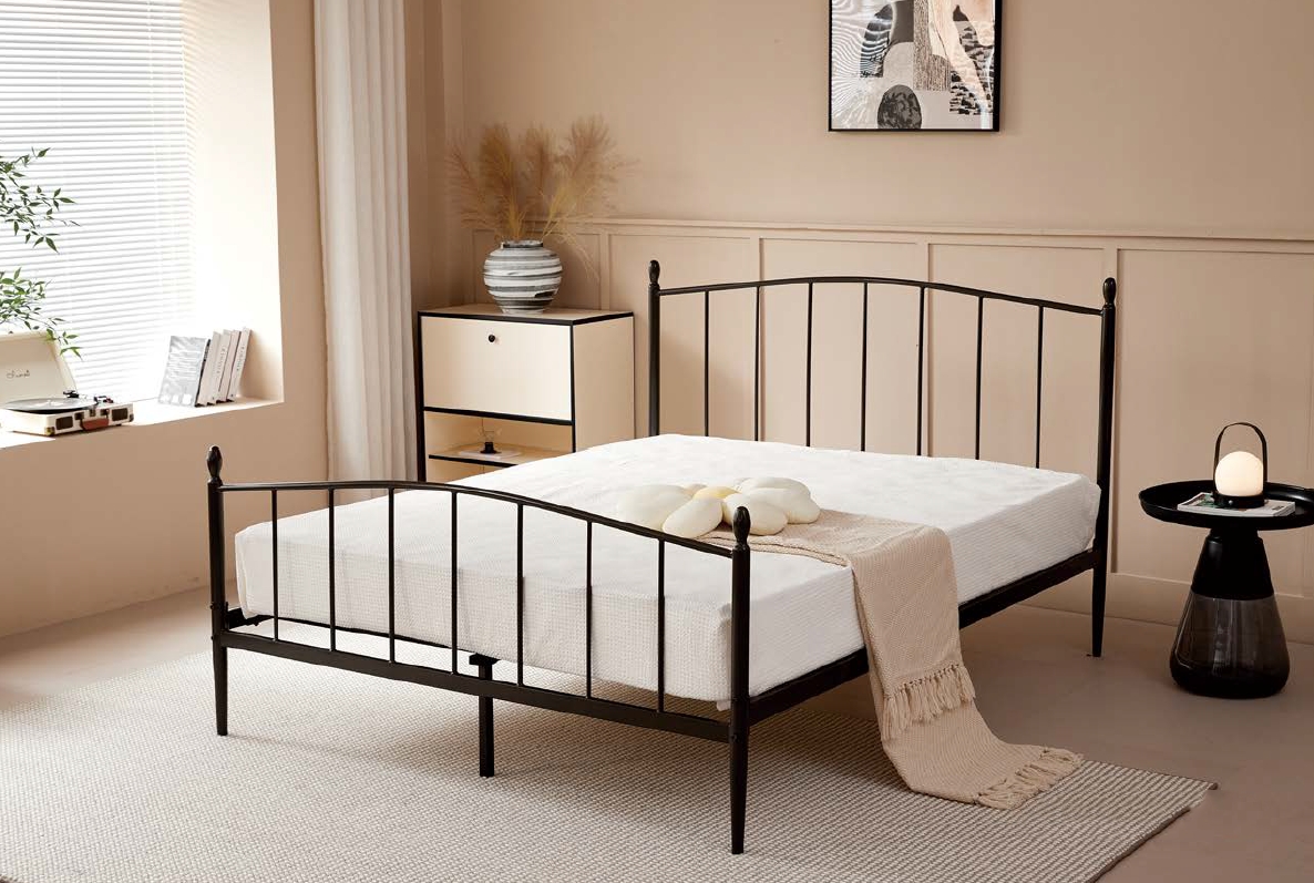 Metal Bed Frame Bedroom Dormitory Hotel School Home-Available King Double