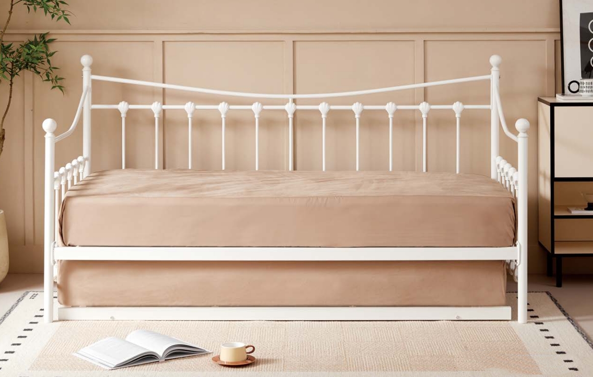 Daybed Sofa Bed Fashion Simple Double king Iron Metal Queen Size Day Bed with Trundle