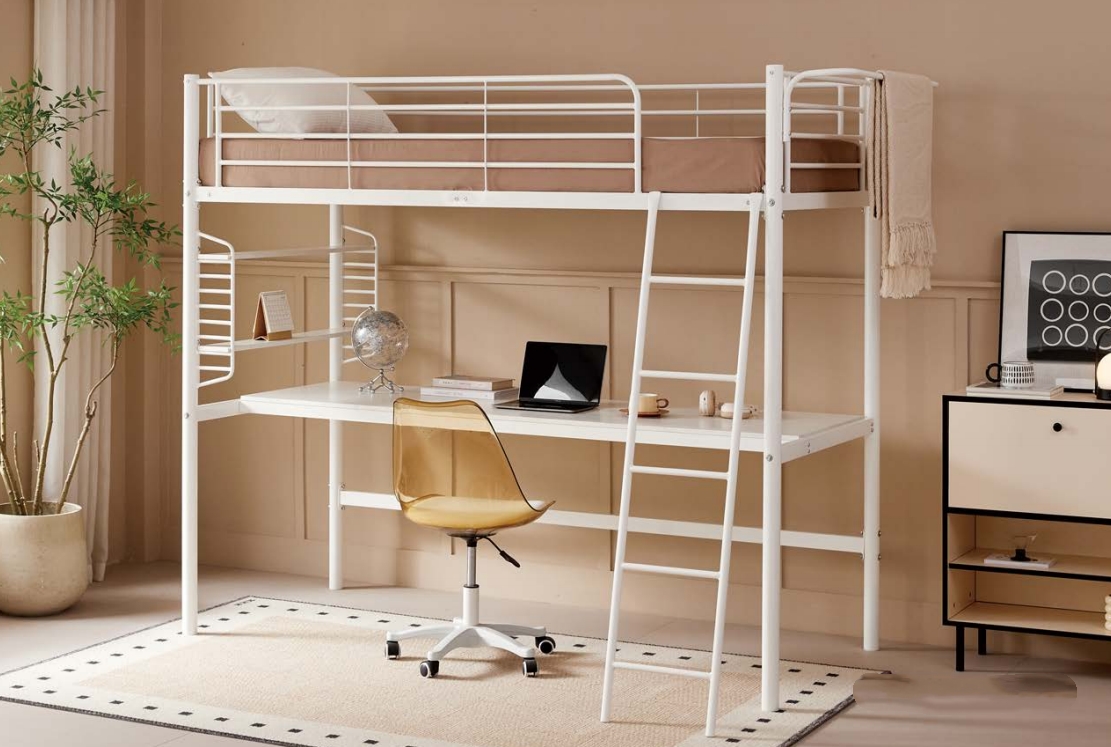 Two Floor Bedroom Furniture Table Desk Modern Double Decker Hotel Design Boarding School Dormitory Base Metal Bunk Bed Adult