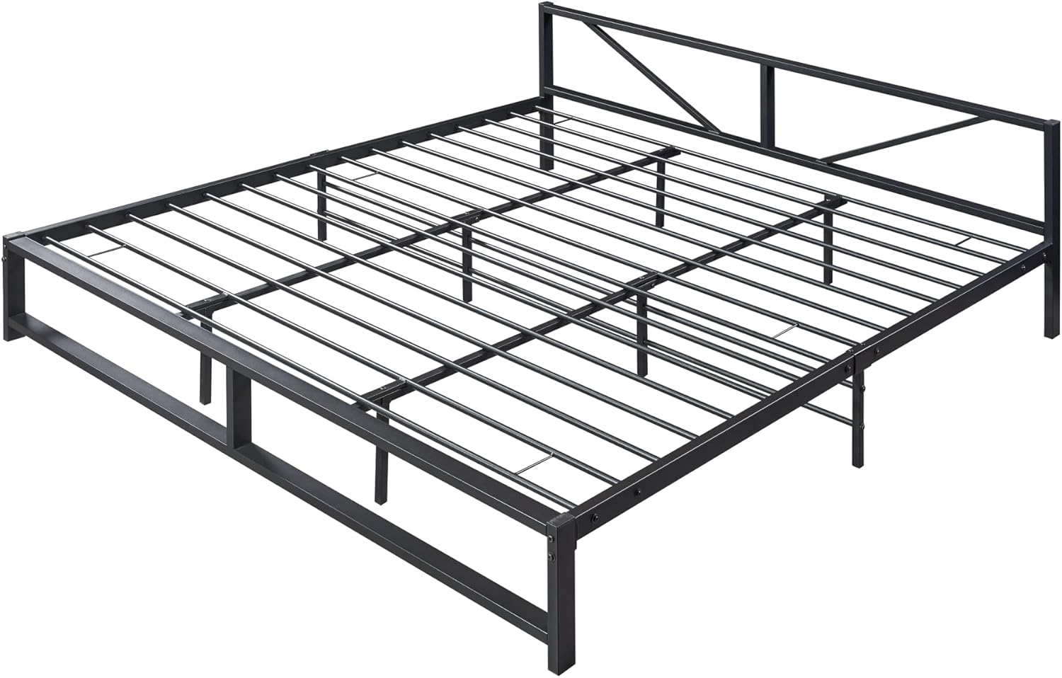 Meran Metal Bed 180 x 200 cm Double Bed Frame Metal Beds Storage Space Under Bed Frame Steel Black