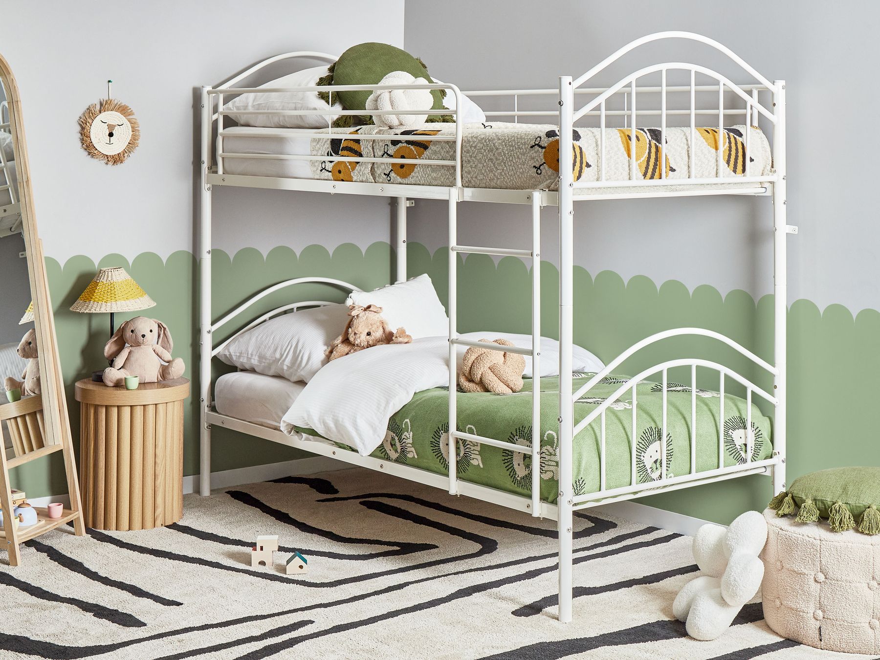 Bunk Bed Metal CHARTRES 90 x 200 cm (EU Single) White