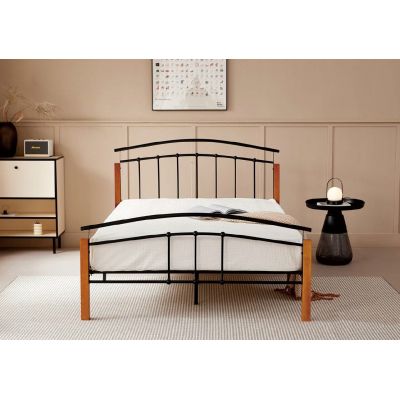 Gold Frame Double Simple Bed Frame Hotel Metal Bed