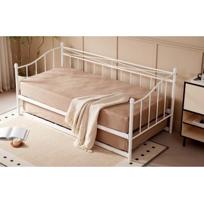 Modern Bedroom Daybed Simple Design Black White Customized Size Metal Couch Sofa Bed Day Bed with Trundle