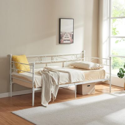 Modern Bedroom Daybed Simple Design Black White Customized Size Metal Couch Sofa Bed Day Bed with Trundle