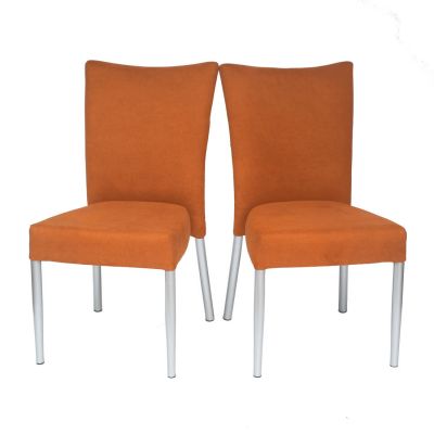 Wholesale Modern Home Hotel Dining Chairs Luxury Leather Restaurant Furniture with Metal Leg Stacking Fabric Halls Restaurants